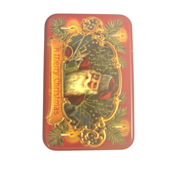 Set Of 5 Christmas-Themed Metal Gift Tins W Santa/Snowman Christmas Holiday - Picture 3 of 9